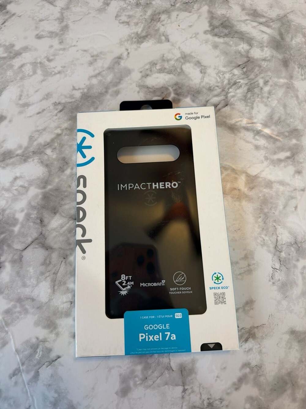 Speck ImpactHero Case for Google Pixel 7a, Soft-Touch Slim Case - Black